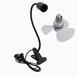 Compact 5W E27 Screw Ceiling & Desktop Electric Fan for Home and Office Spaces (Black Set EU Plug)