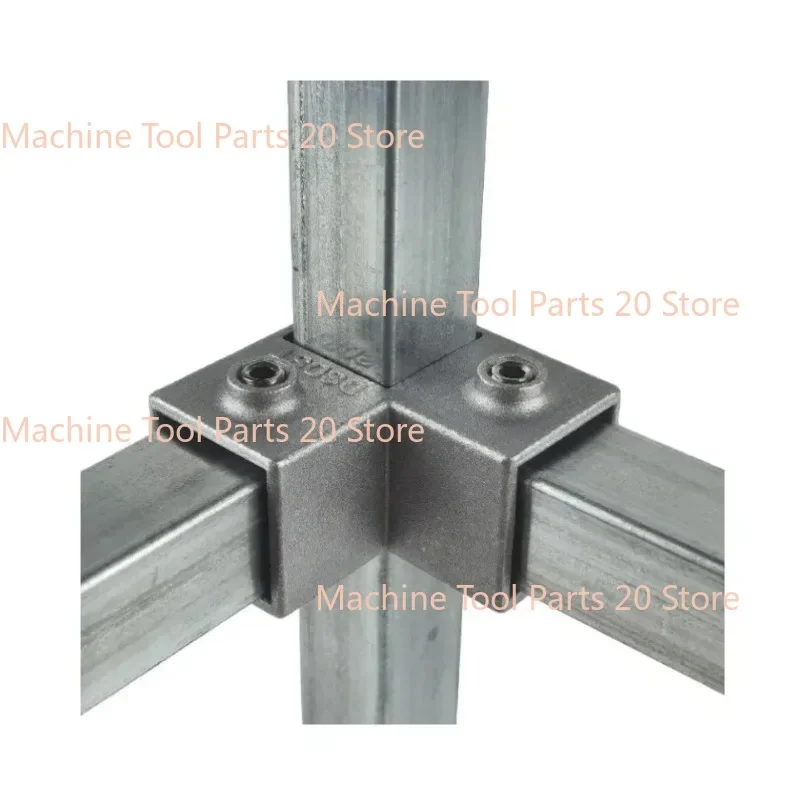 20/25/30mm Aluminum Alloy Square Pipe Connector Galvanized Iron Tube Fittings DIY Solder-free Guardrail, Tee Joint, Base