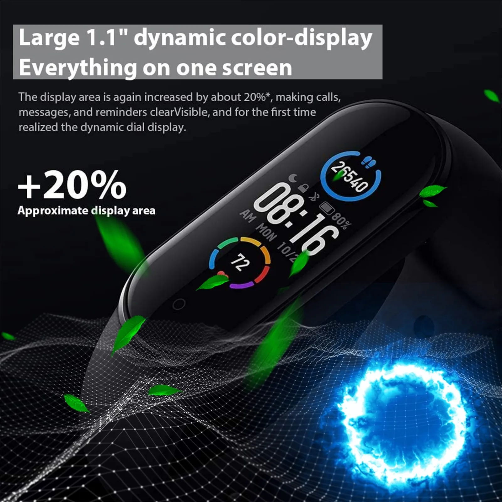 미 밴드 5 컬러 AMOLED 수면 단계 수영 스포츠 모니터 앱, 미밴드 5