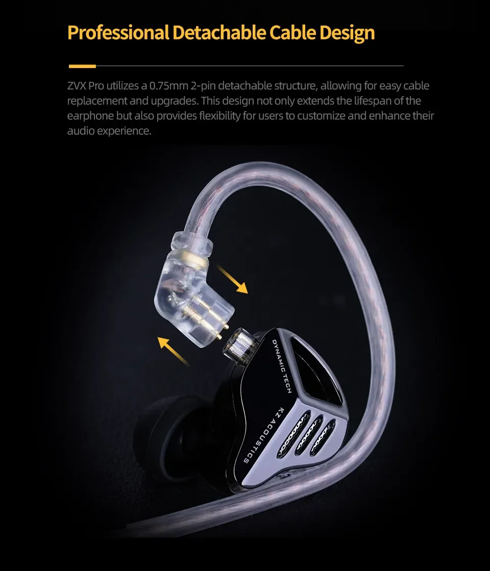 KZ ZVX PRO ZVXPRO In Ear Earphones Dynamic HIFI Bass Metal