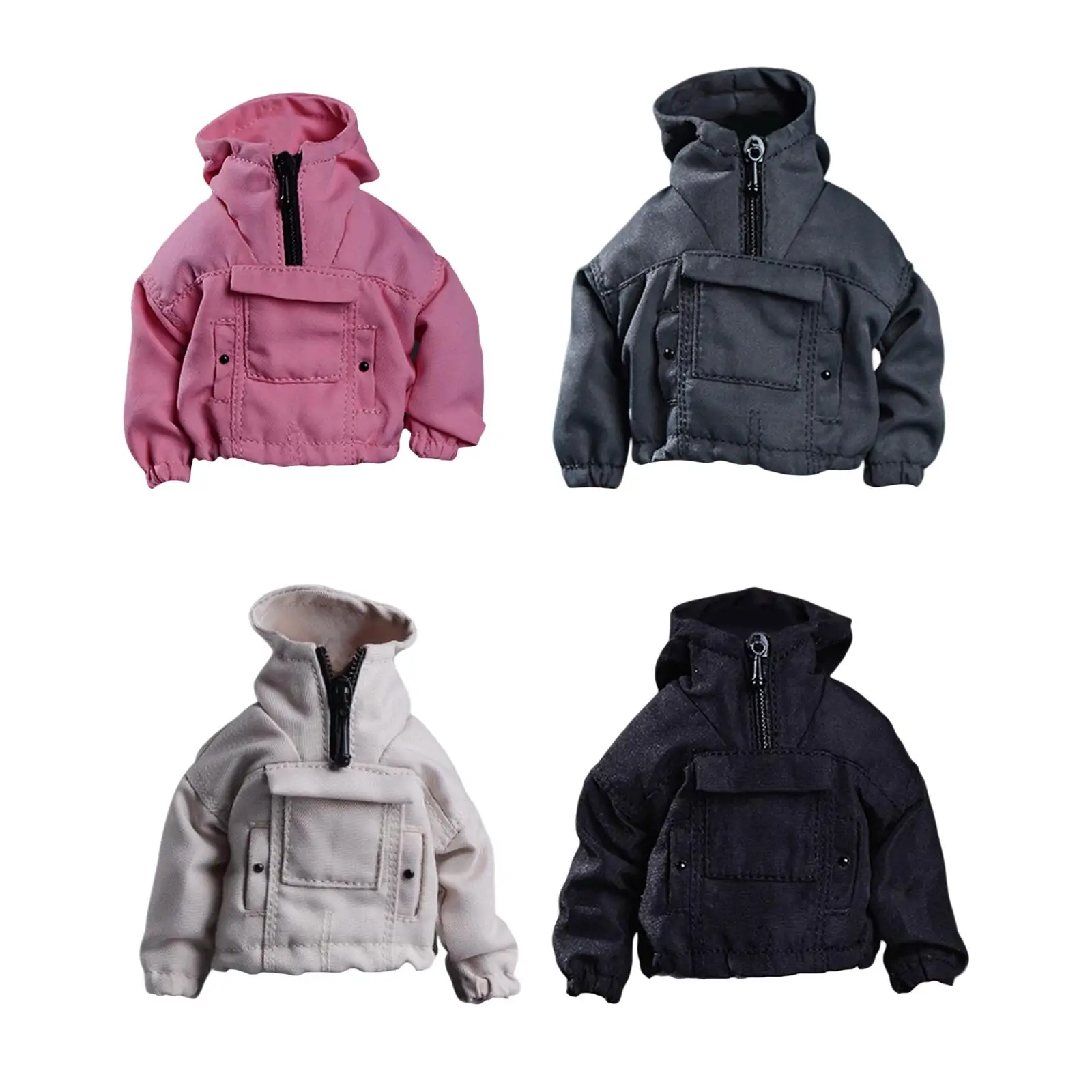 

Модные толстовки в масштабе 1:12, толстовка на молнии с передним карманом на четверть, для 6-дюймовых мужчин, фигурки солдата, боди, аксессуары для одежды, костюм