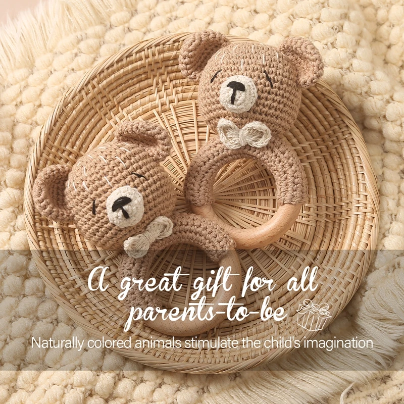 Crochet Animal Bear Rattle Toy 2