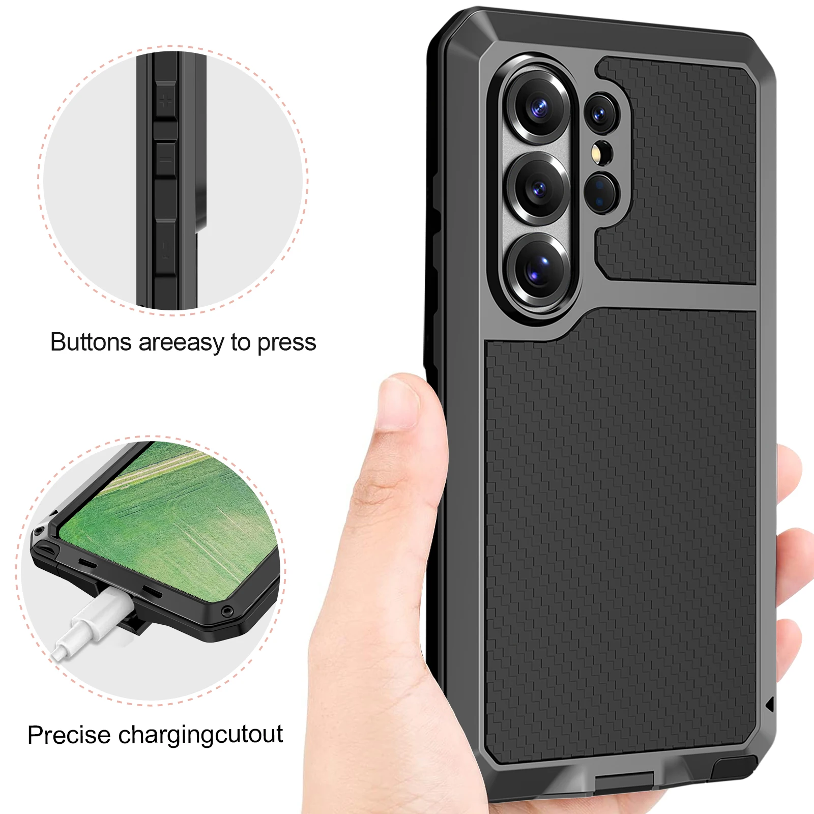 Rugged Shockproof Aluminum Alloy Phone Case