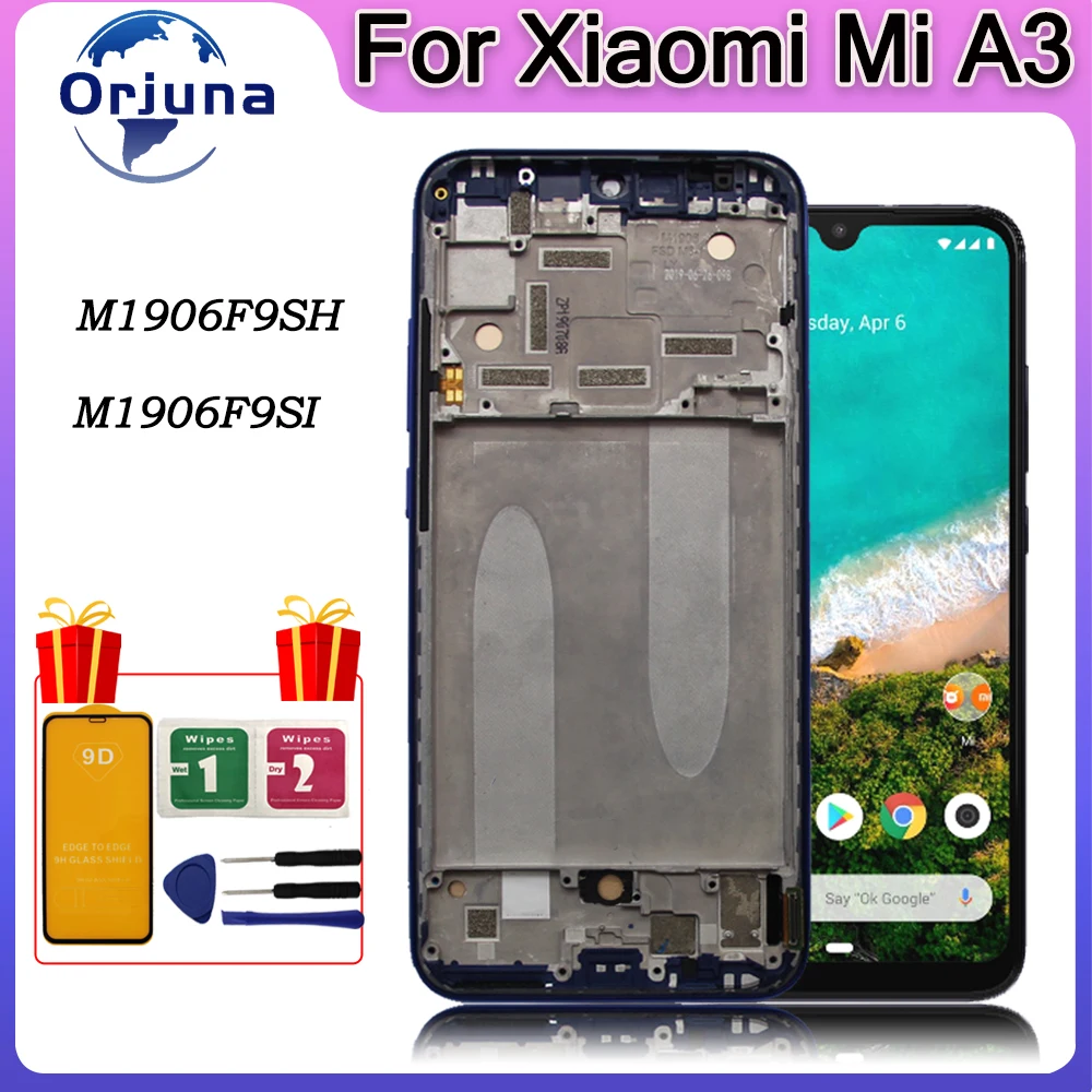 ЖК-дисплей AMOLED для Xiaomi Mi A3, ЖК-дисплей для Xiaomi Mi CC9e, M1906F9SH, M1906F9SI, сенсорный экран с дигитайзером в сборе, запасные части