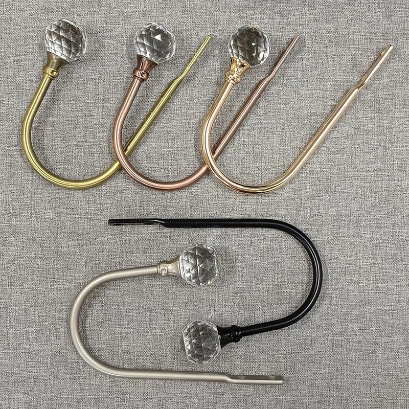 Silver Metal U Shaped Shackles 2Pcs for Crystal Curtain Holdback
