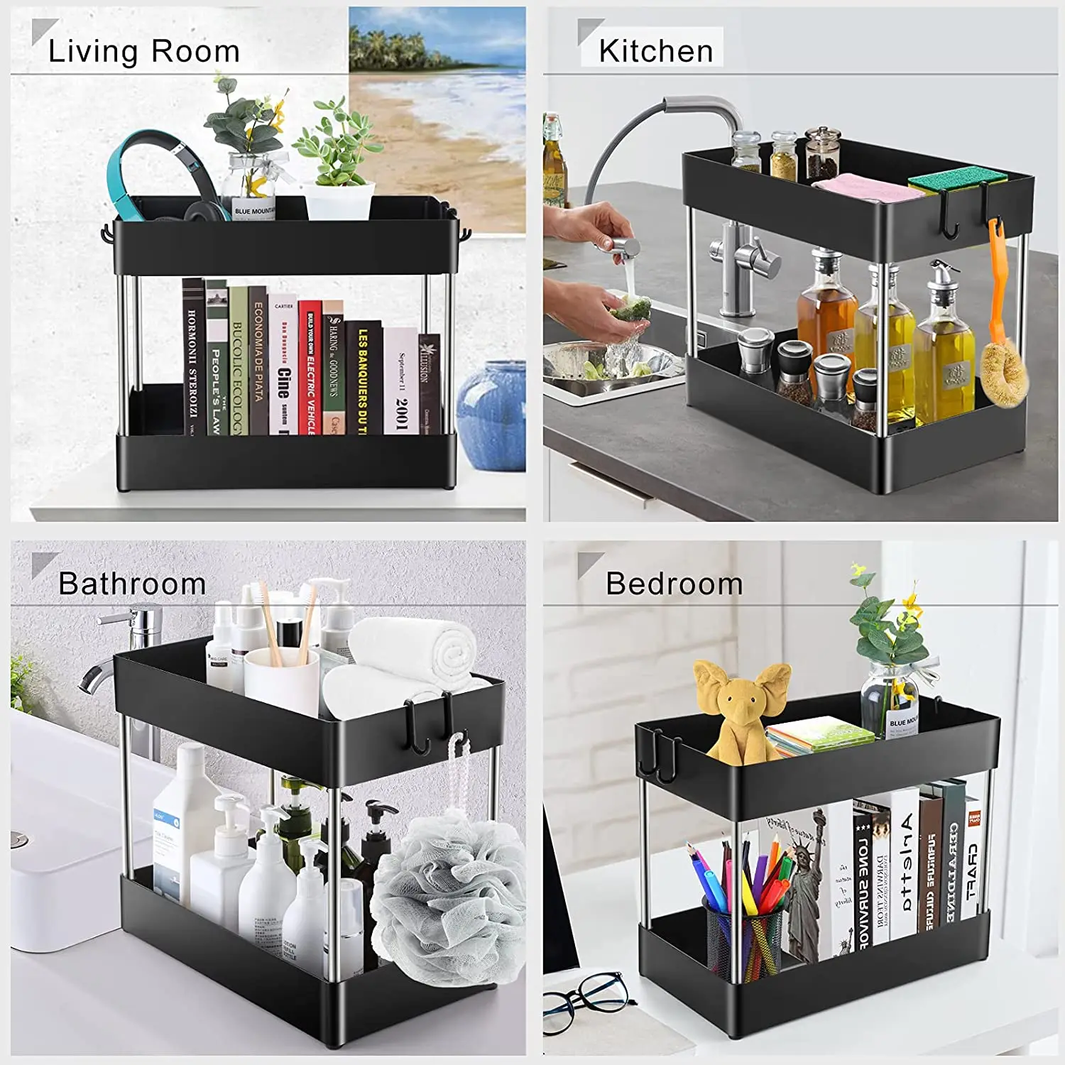 1/2 Pcs Under Sink Storage Organizer 2 Tier Drawer Multipurpose Rack C –  Asia Group Buys