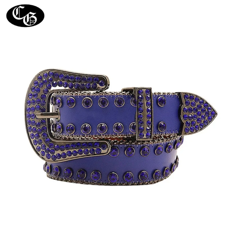 Punk Western Rhinestone Belts for Women Men Luxury Designer Brand Strap Diamond Western Cowgirl Cowboy cinturones para hombre