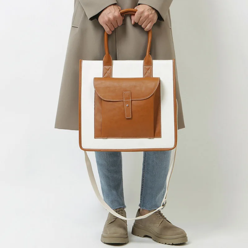 

Single Shoulder Crossbody Bag 2023 Japan South Korea Simple Casual Business Unisex Large Capacity Travel Handbag Computer Bag
