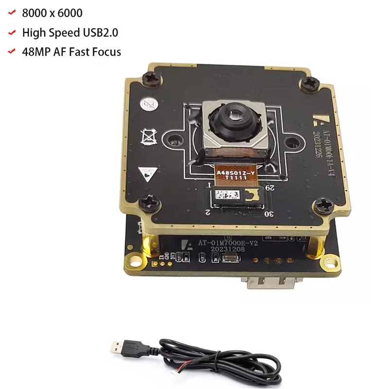 

48MP Ultra HD FF/ Fast Autofocus USB Camera Module 8000*6000 UVC Free Driver USB Webcam for Document Scan,Industrial Inspection