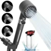 High-pressure Shower Head 3-mode Adjustable Spray with Massage Brush Filter Rain Faucet Bathroom Accessories 5