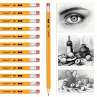 10Pcs /Lot Sketch Pencil Wooden Lead Pencils HB Pencil with Eraser Children Drawing Pencil School Writing Stationery 6