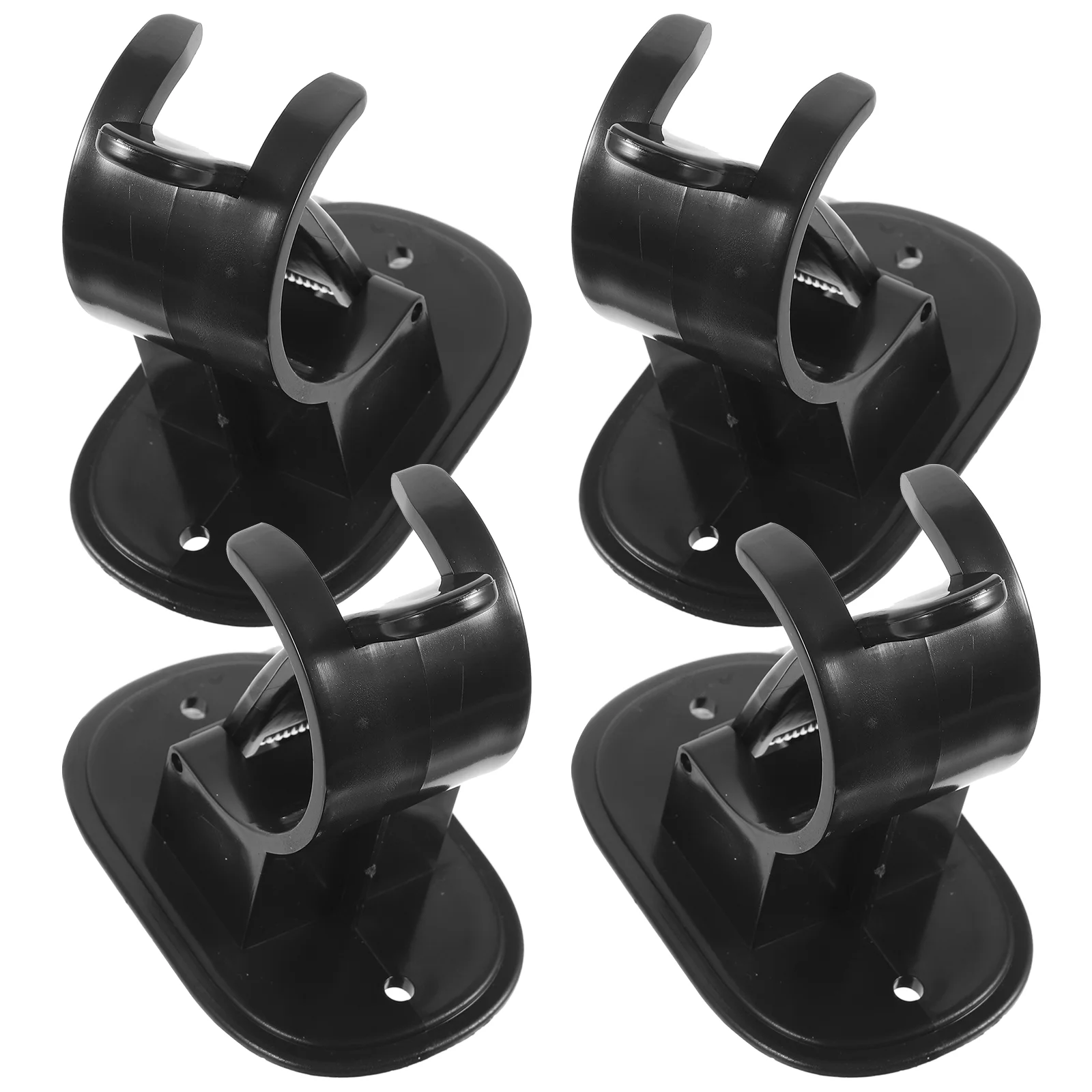 4 Pcs Black Self Adhesive Curtain Rod Holder Strong Load Bearing Multipurpose Rod Clips Nail Free Curtain Stands Window