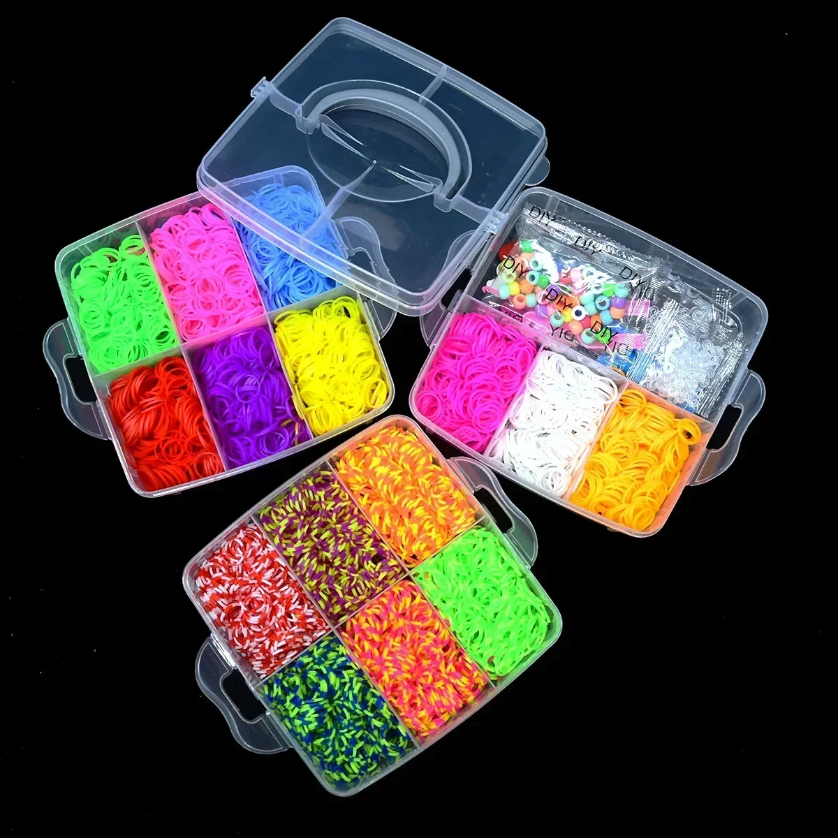 Creative Colorful Loom Bands Set Loom Band Weaver Kit Loom Band Kit Rubber Band Bracelet Kit Jewellery Making Kit Friendship Bracelet Making Kit Rainbow Bracelet Making Kit DIY Rubber Band Woven Bracelets Craft Toys for Girls Birthday Gifts