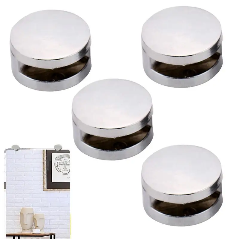 Mirror Holder Clips Bathroom Mirror Hinger Fixed Accessories Glass Zinc Alloy Wall Bracket Clamp Glass Wall Hanging Fixing Set glass fasteners mirror fixing kit