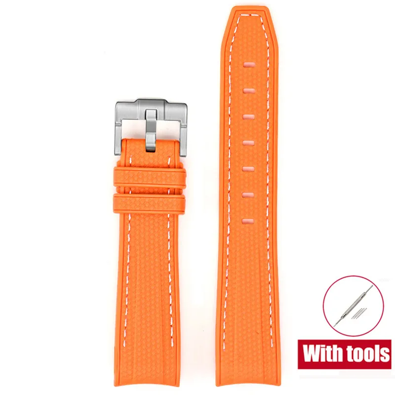 20mm Premium Diving Strap - Arc Curved End TPU Rubber Bracelet with Watch Band Tools