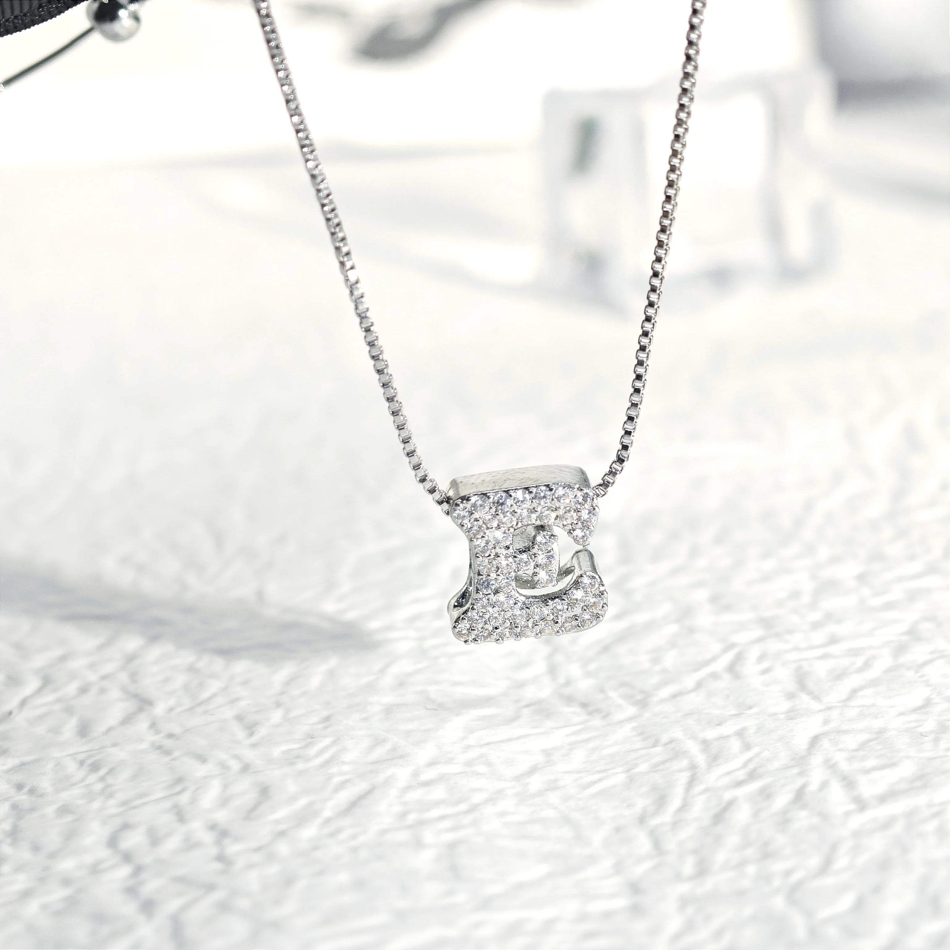 Lateefah Bubble Letters Personalized Name Jewelry Box CZ 26 Alphabet Initial Letter Bubble Necklace
