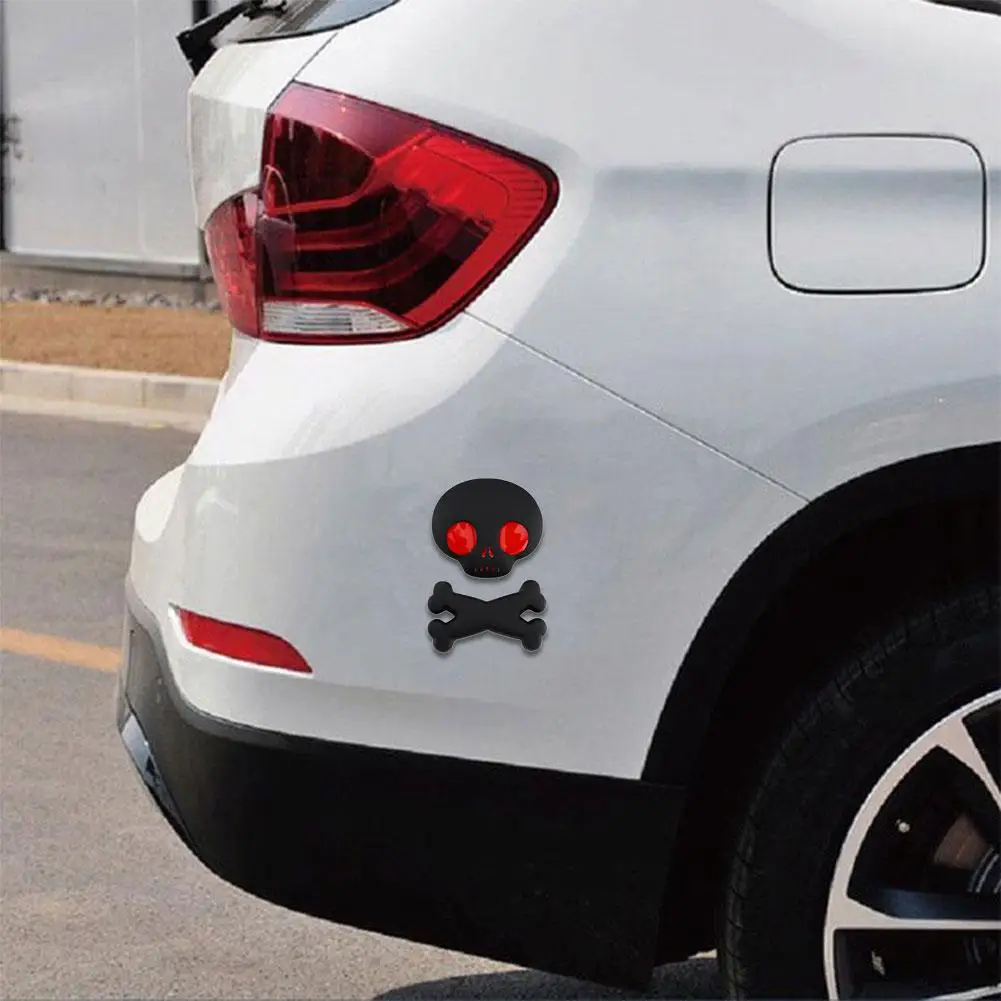 

3D металлический череп скелет Автомобильная Наклейка Мини Милая дьявола Автомобильная Наклейка мотоцикл Значок Череп Crossbone скелет Стайлинг украшение N6M9