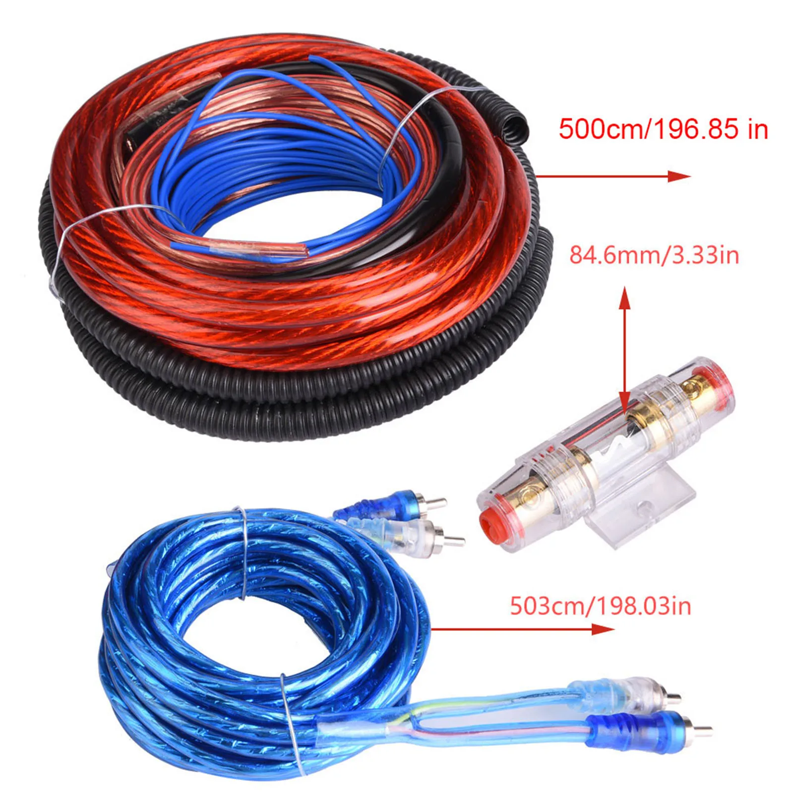 Car Stereo Accessories Car 4 Guage 2800W Car Audio Subwoofer Amplifier Speaker Installation Wire Cable Kit Fuse Suit Audio System Accessories Audio Speaker Cable Audio Speaker Wiring Kit Car Amplifier Wiring Kit