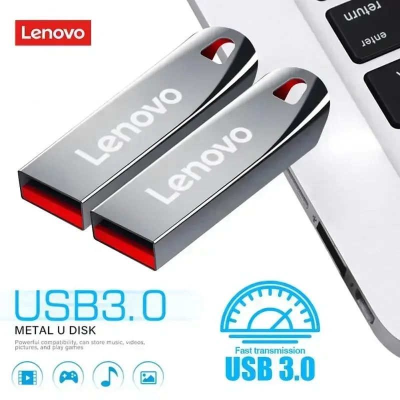 USB Flash Drive Lenovo 2TB U Drive USB 3.0 1TB 512GB Type-C High Speed Metal Waterproof Storage Memoria Stick