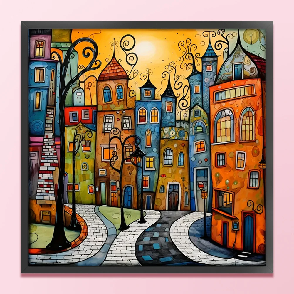 House Printed Cross Stitch Kit 40x40cm DIY 18CT Embroidery Craft Set Home Decor