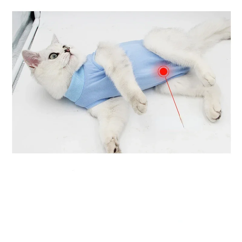 면 소재 반려동물 수술 회복복 수술 후 고양이 옷 고양이 회복 보호복 새끼 고양이 조끼 고양이 용품