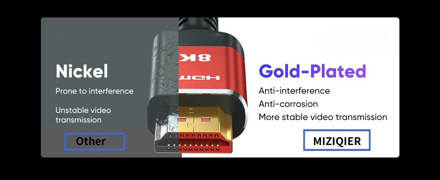 Lange 8k hdmi 2,1 kabel 5m/15ft 48gbps hoch geschwindigkeit geflochtene Cord-4K @ 120hz 8k @ 60hz kompatibel mit roku tv/ps5/ps4/rtx – Detail 17