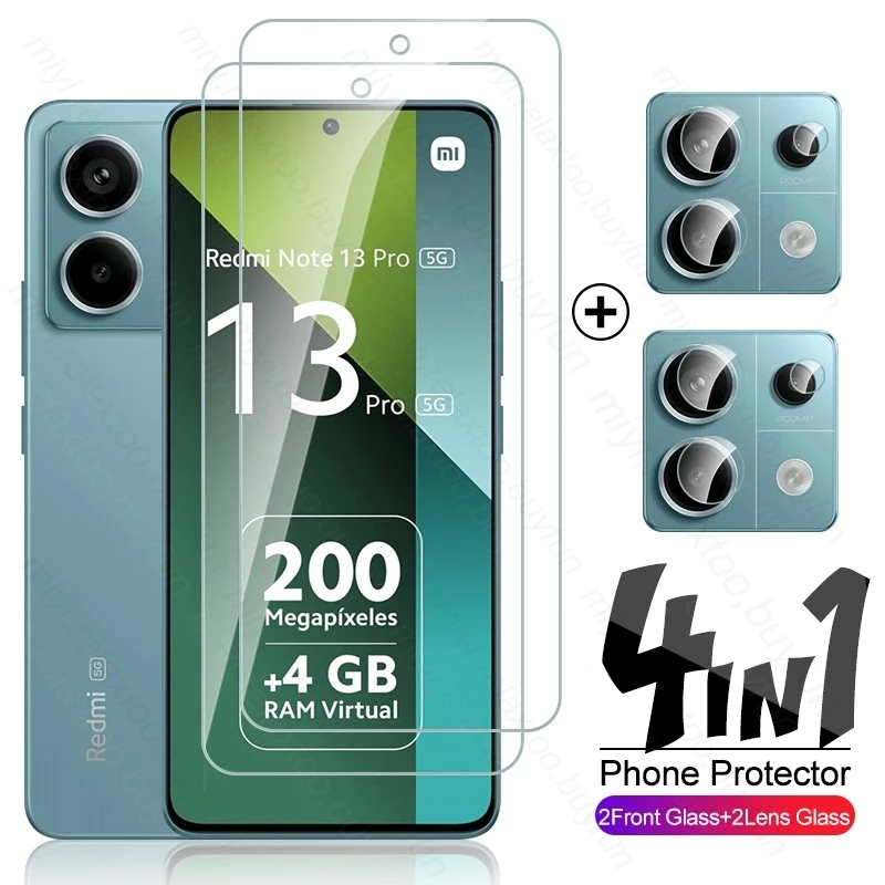 

4In1 Camera Lens Screen Protectors For Xiaomi Redmi Note13 Pro 5G 4G Protective Glass Redmy Redme Note 13 Pro 5G Tempered Glass