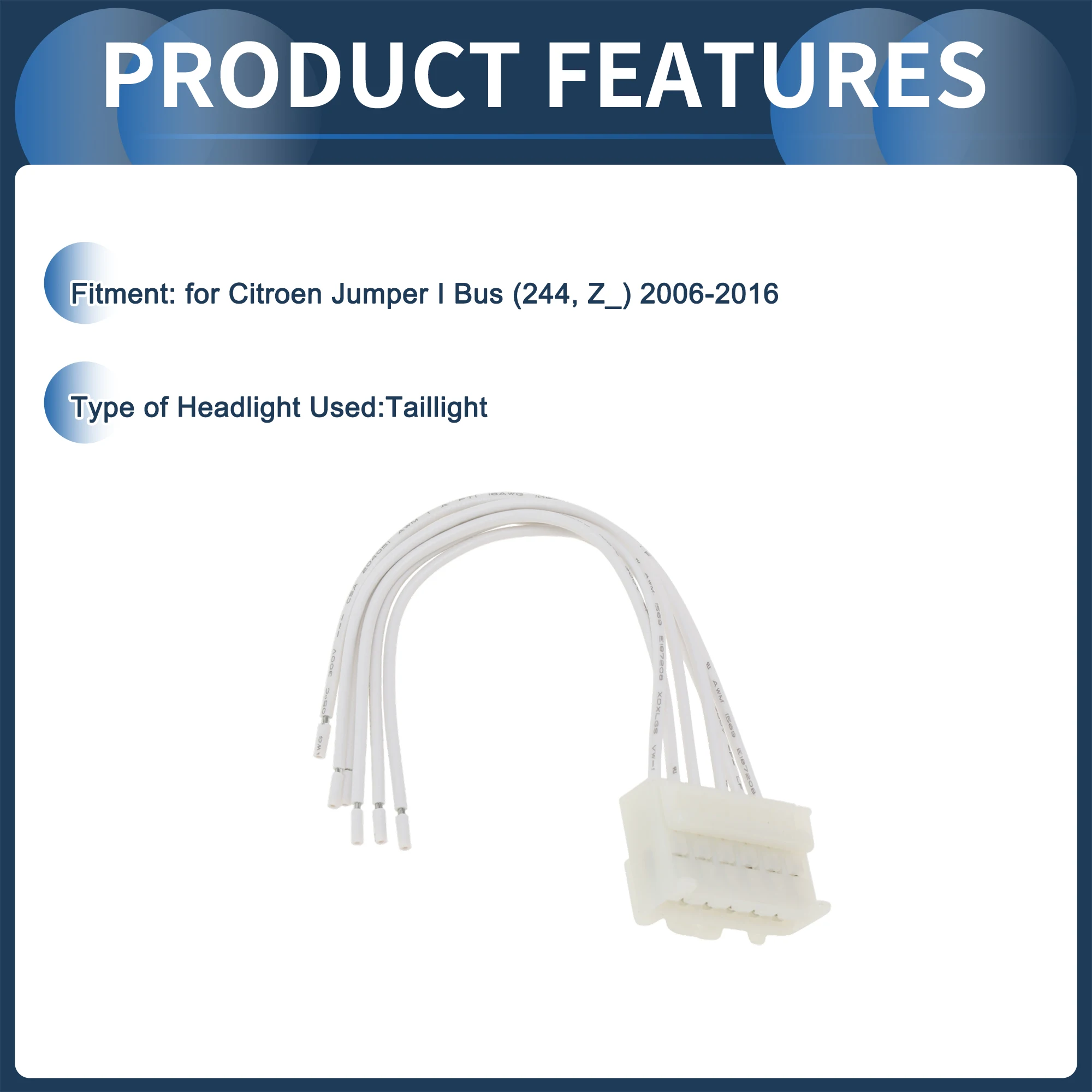 시트로엥 점퍼 I 버스(244 Z) 06-16 테일라이트 램프 와이어 하네스 15cm 2세트용 UXCELL 헤드라이트 배선 하네스 어셈블리
