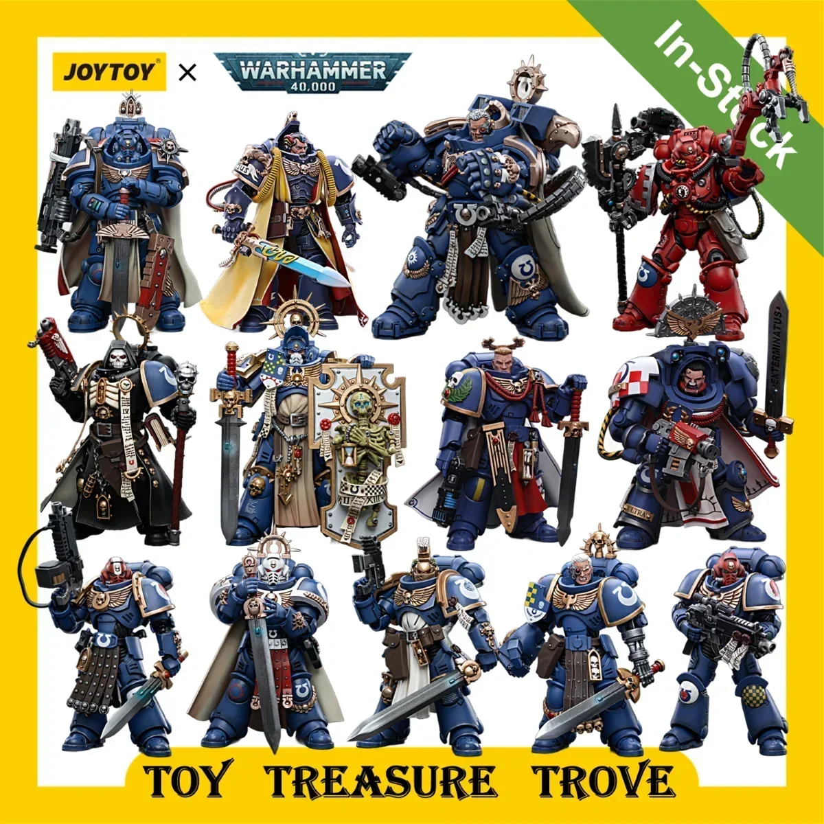 TOYVERSE JOYTOY 1/18 Figura d'azione Warhammer 40,000, Ultramarines Captain with Master-Crafted Heavy Bolt Rifle, Articolazioni mobili Modello di Personaggio, 15 anni e più