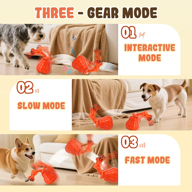 Halloween Self-Play Jumping Ball for Dogs Electric Bouncing Moving Chew Proof Toy Interactive  Automatic Squeaker Toy Ball 4