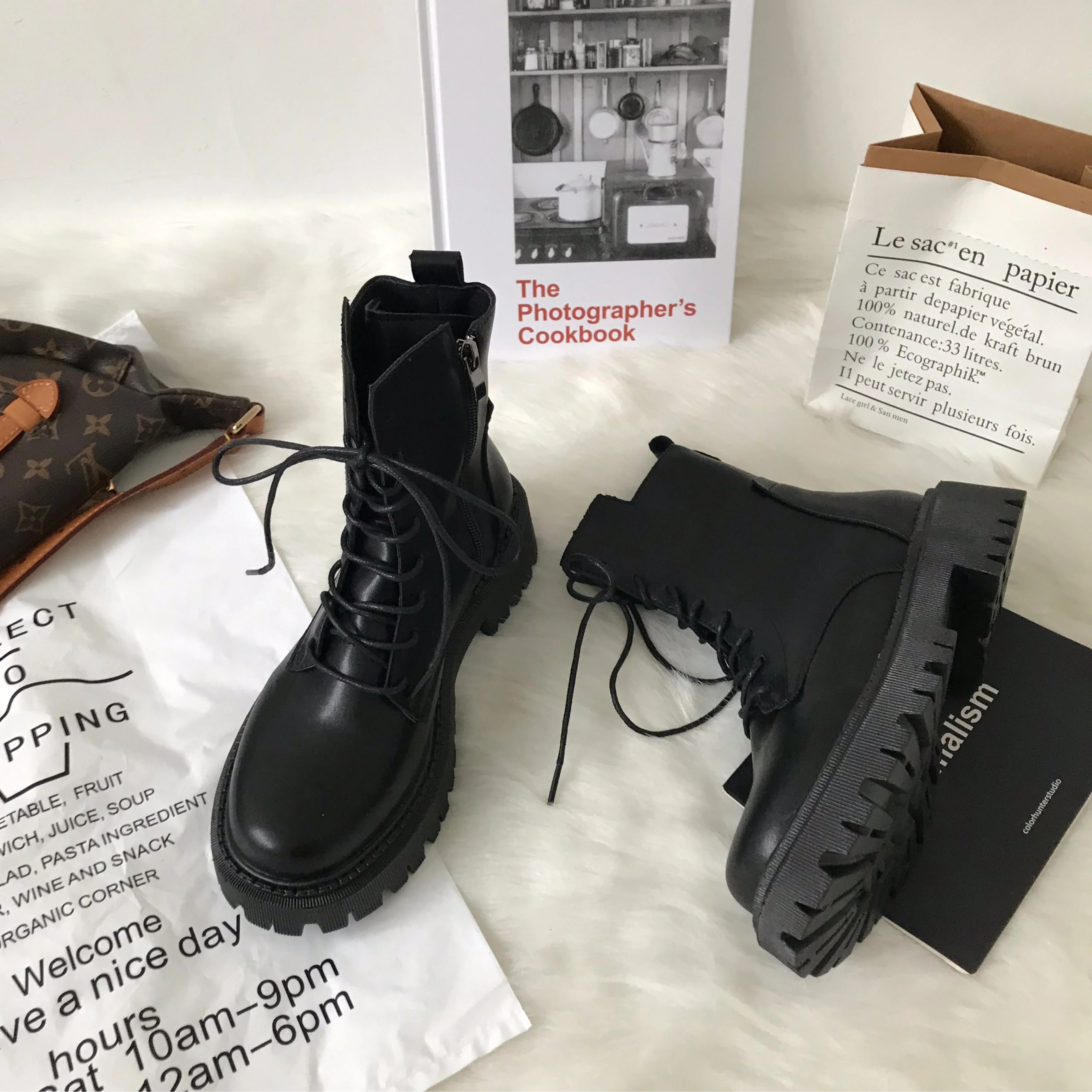 여성용 마틴 부츠 샌들, 천연 가죽, 두꺼운 Matsutake 샌들, 여성 및 남성 신발, 캐주얼 패션, 2022 용수철 여름 신상