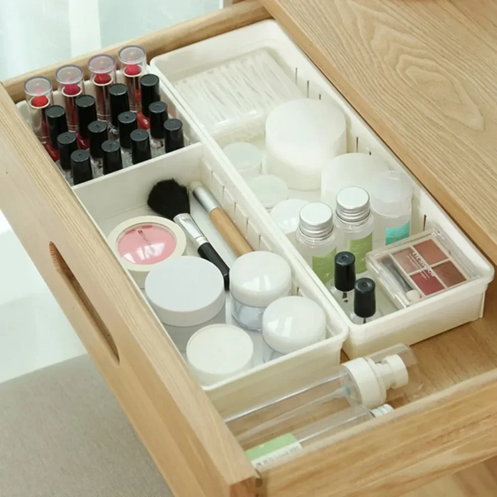 Drawer Sorting Storage Box Freely Combined Boxes Detachable Partition Stationery Storage Box Removable Cosmetics Jewelry Drawer 4