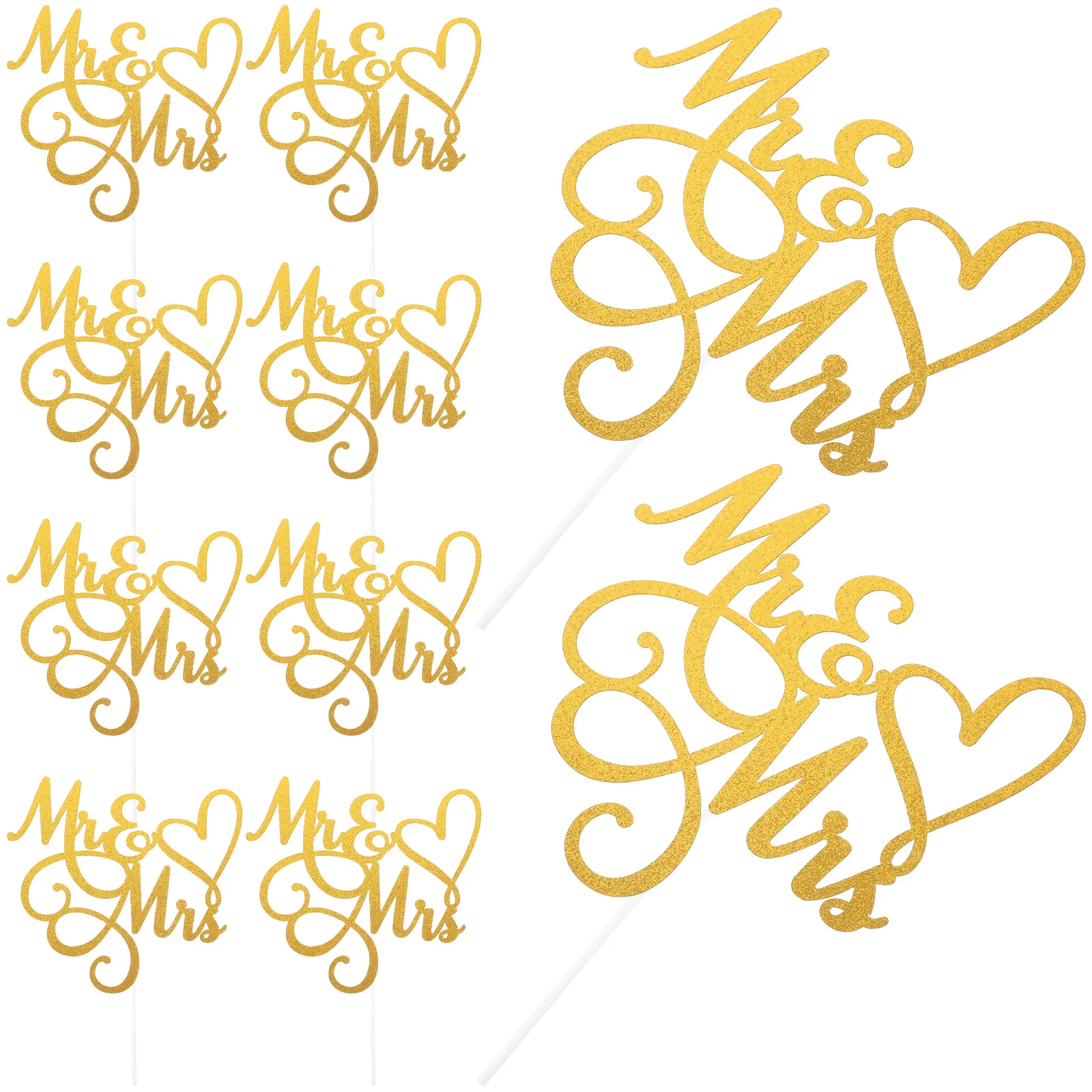 

10 Pcs Wedding Cake Decoration Picks Dessert Decors Party Cupcake Decorative Toppers Paper Bride