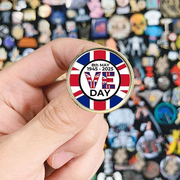 VE Day 80th Anniversary Pin Badge – Lapel Pin for Veterans & Patriotic Celebrations - GloreeWorld