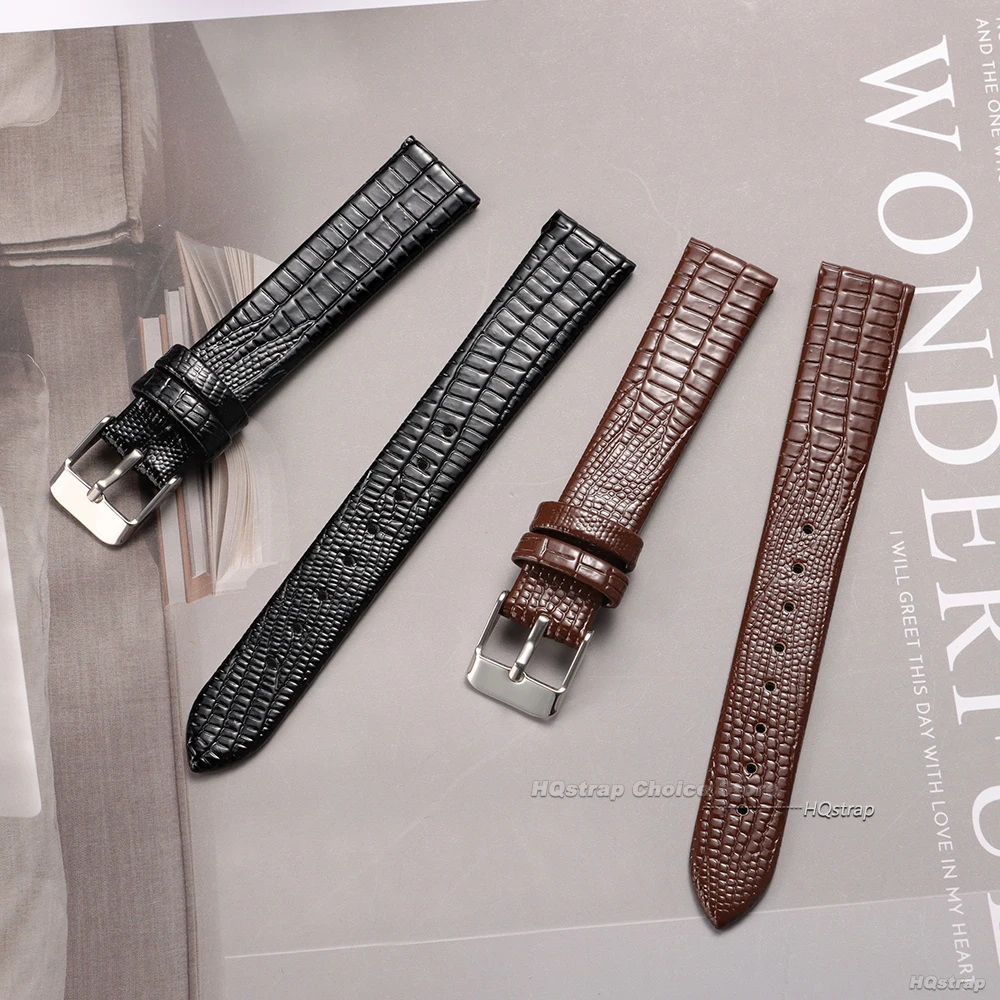 Elegant Universal Leather Watch Strap - Soft Wrist Band with Steel Buckle