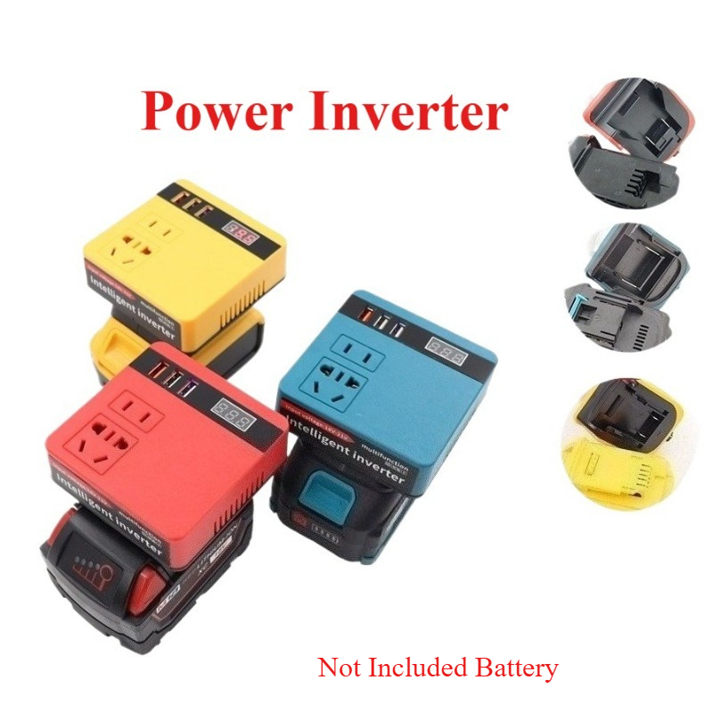 220V 120W USB Power Bank for Makita for Milwaukee for DeWalt for Dayi 18V Li-ion Battery Portable Intelligent Inverter Converter