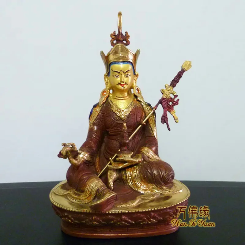 

Коллекция # домашний офис эффективный талисман защита дома # Тибетский буддизм Падма самбава позолоченная латунная статуя Будды