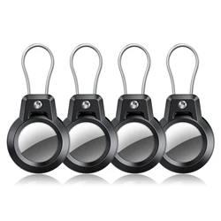 GITFOS Durable AirTag Holder with 360° Protection and Steel Wire Line (Black - 4pcs)