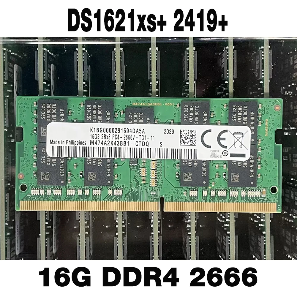 1 Pz Per Sinologia Nas Ds1621Xs + 2419 + Memoria Ram 16G Ddr4 2 Rx8 2666 Ecc Sodimm 16Gb