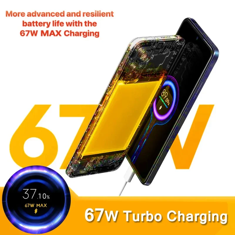 67W Fast Charging USB Charger with 1M Cable – EU/US Adapter