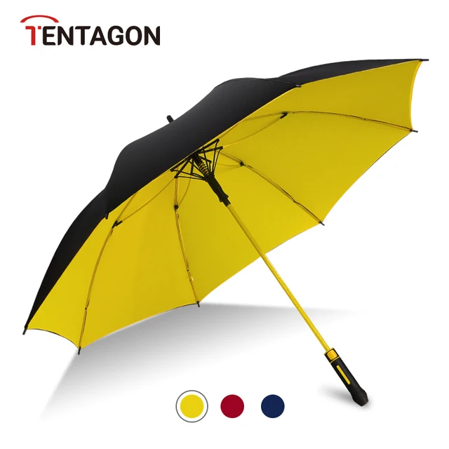 TENTAGON Large Long Handle Umbrella Double Layer Windproof Reinforced Umbrella Family Outdoor
