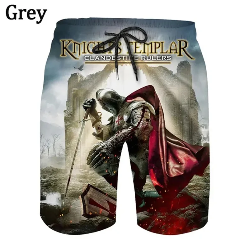 

New Arrival Knights Templar 3D Printed Men Fashion Personality Summer Quick-drying Ice Shorts Ropa De Hombre Kids Beach Shorts