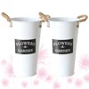 2 Pcs Simulation Disposable Cup Mini Bucket Rope Tote Handle Tin Flower Vase Arty Flower Container Desktop Flowerpot Home A 1