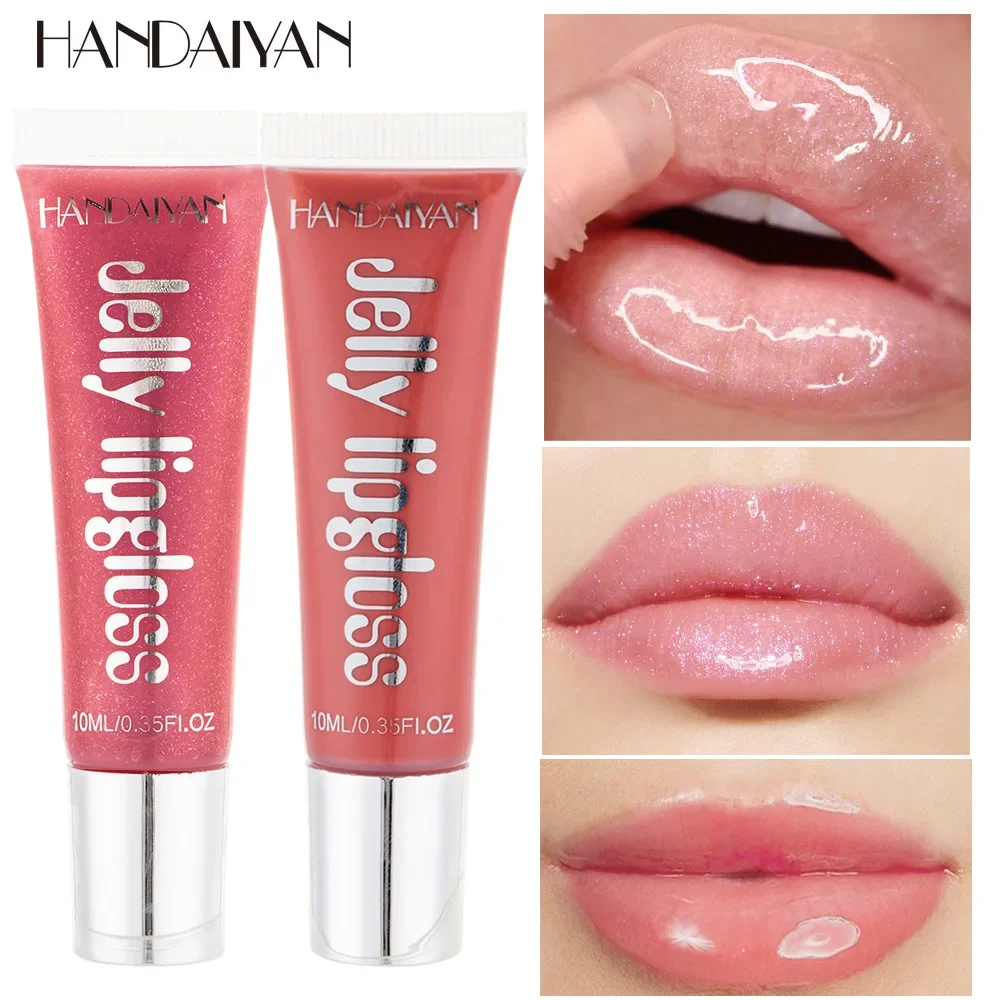 New Shiny Jelly Lipstick Cream Liquid Lip Gloss Moisturizing Nourishing Lip Plumper Enhancement for Women Cosmetic