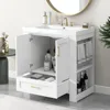 Bathroom Organizers, 30 Inch Bathroom Vanity With Sink, Freestanding Single Bath Vanity Wood Storage Cabinet With Drawer, Side S 1