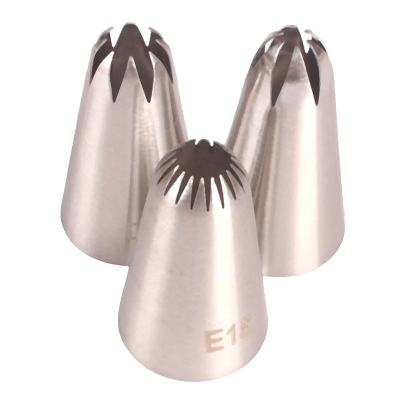 3PCs Cream Cake Icing Piping Cupcake Nozzles Pastry Tips Fondant Cake Decor