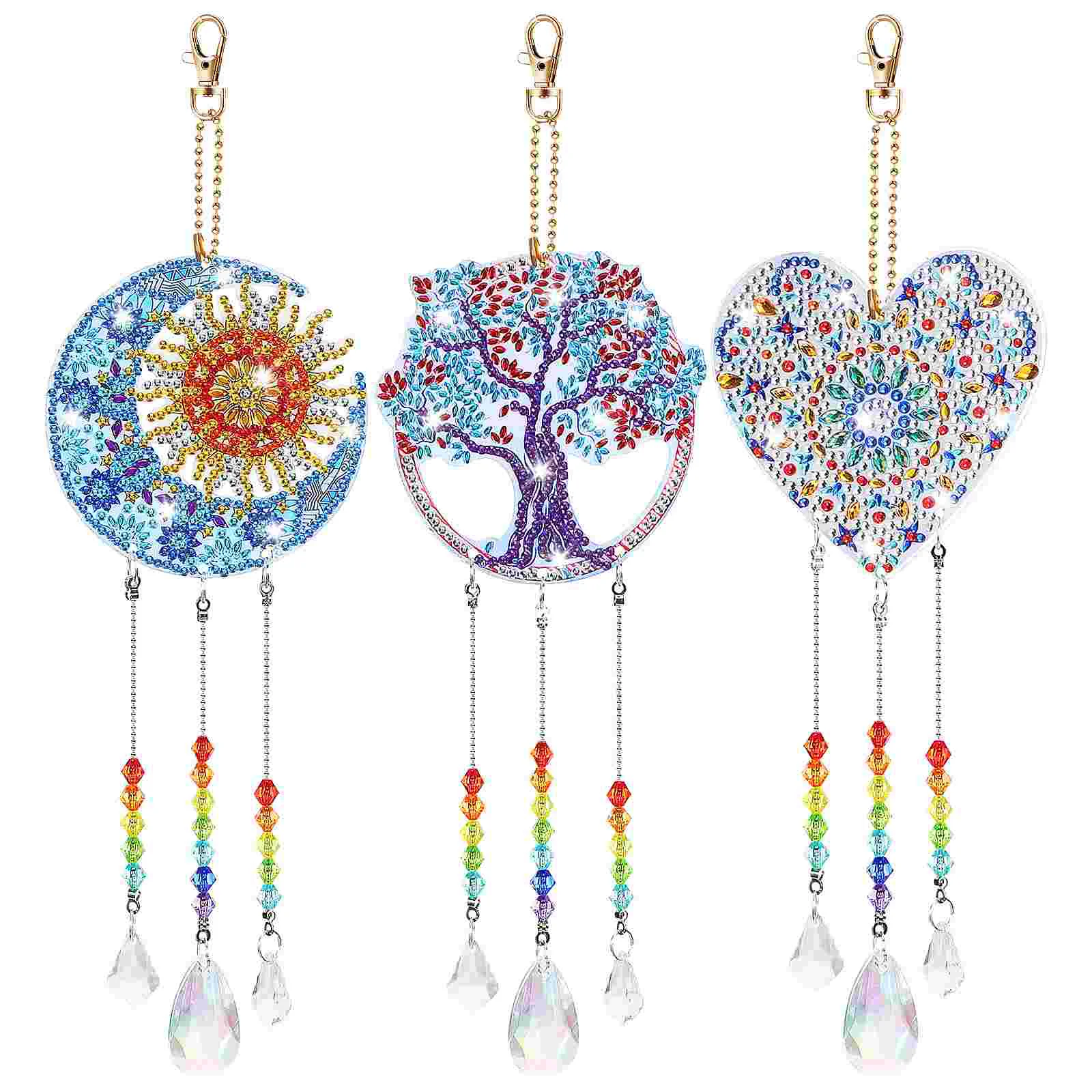 

Bedroom Decor DIY Diamond Art Keychains Trees Drawing Kit Living Decoration Dotting Acrylic