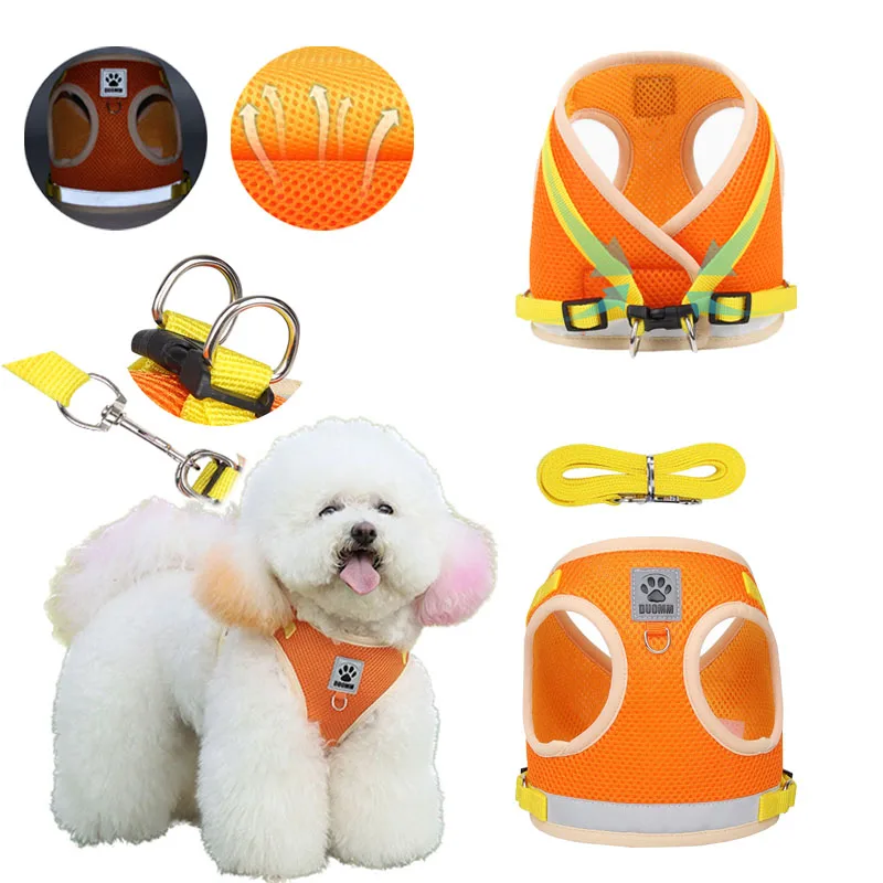 Breathable Dog Harness Leash Set for Small Medium Dog Chest Strap