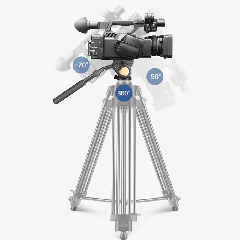 Tripod Ball Head Camera Head Adapter Camera Panoramic Head QZSD Q90 Hydraulic Damping Tripod Head Handle 360 Panorama Gimbal with Quick Release Plate for Digital SLR Camera Photography
