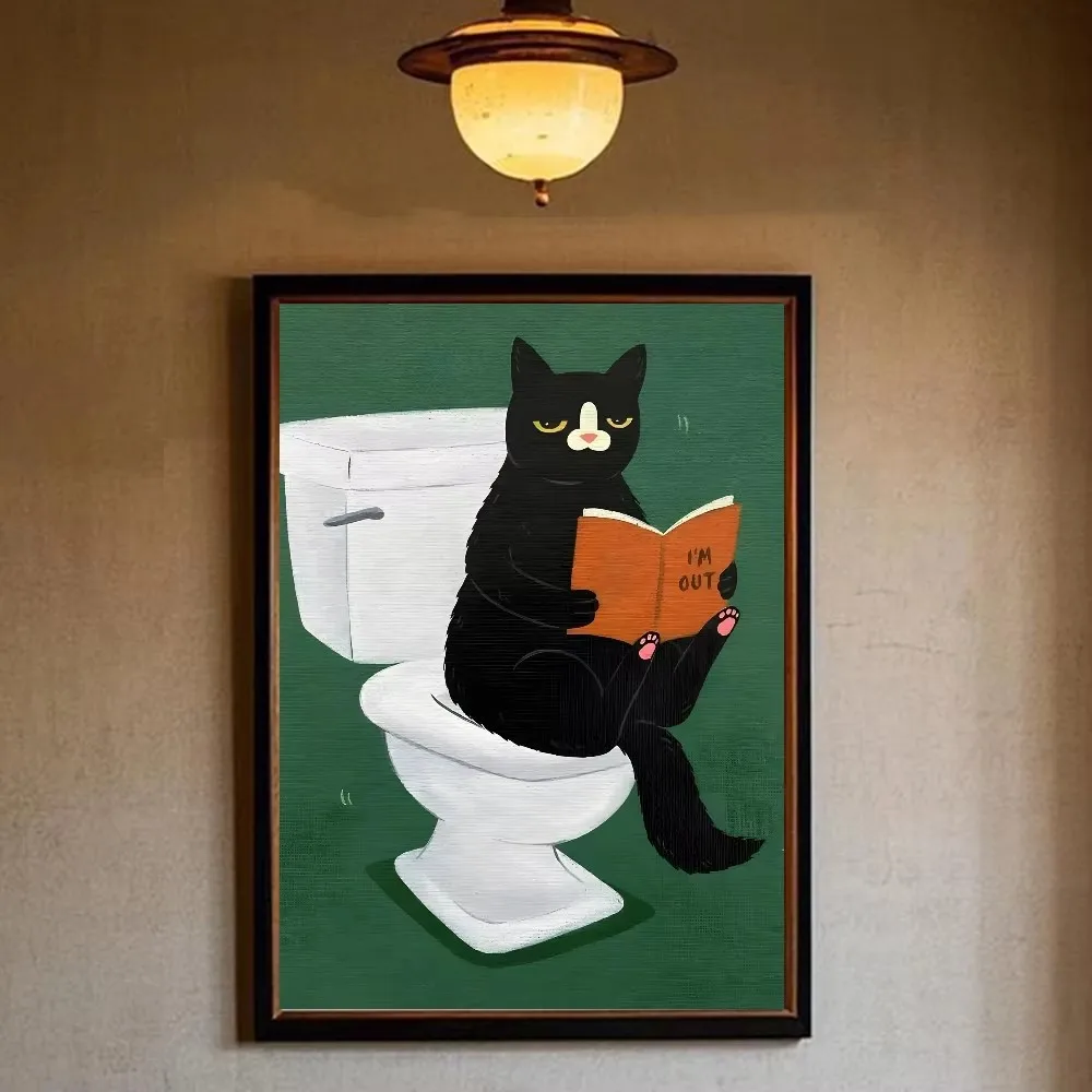 Funny Black Cat Canvas Art 4